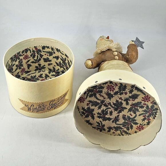 Nicole Sayre Winter Greetings Snowgirl Snoman Vintage 2003 Christmas Box Figure - Picture 5 of 6